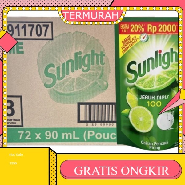 Jual Sunlight 90ml dus / Sunlight 72 x 90ml Per Karton / Sunlight Lime ...
