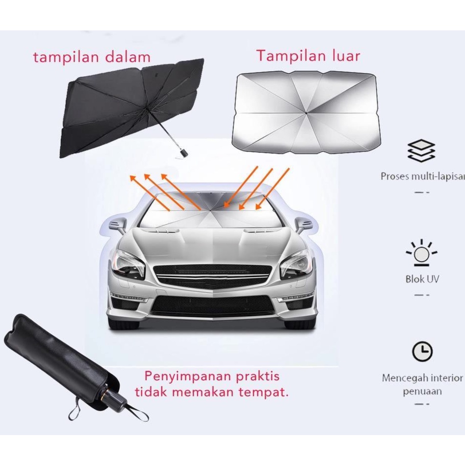 Jual D434 Payung lipat MOBIL Anti Panas Block UV Pelindung Interior ...