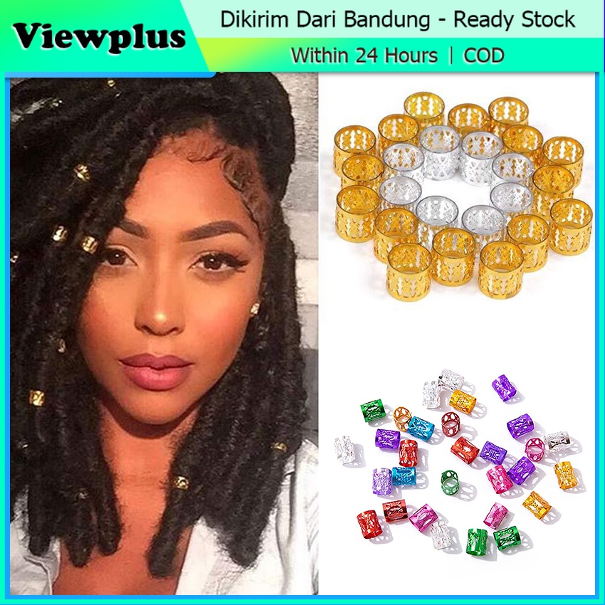 Jual 100PCS Cincin Klip Cuff Manik-Manik Kepang Rambut Gimbal Dapat ...