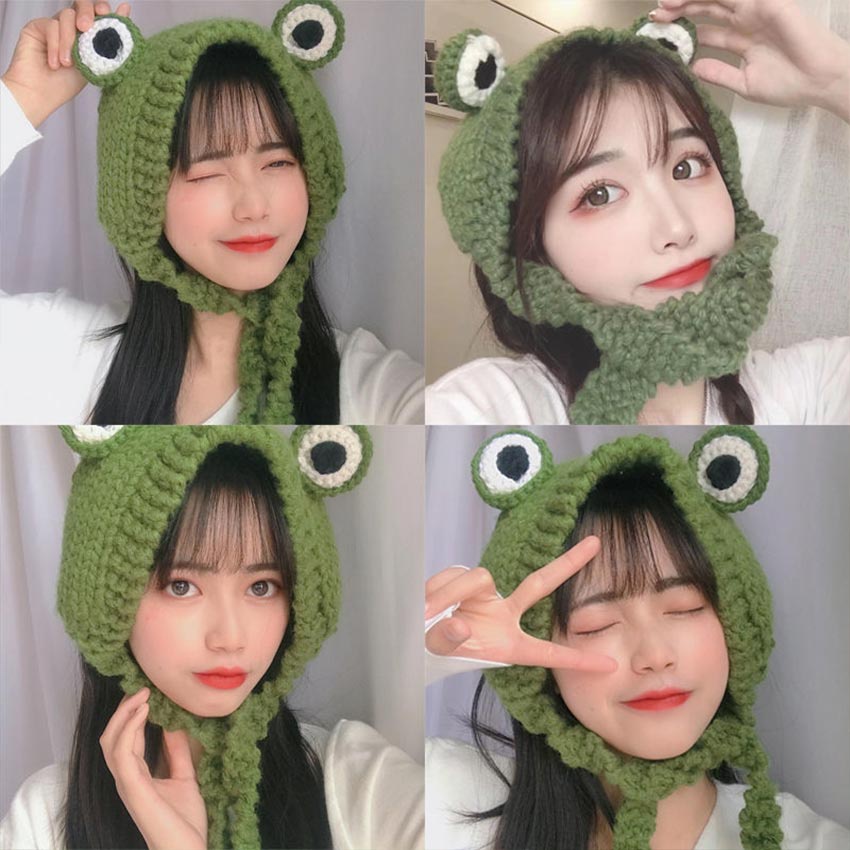 Jual Topi Kodok Rajut Topi Katak Karakter Lucu Frog Hat | Shopee Indonesia