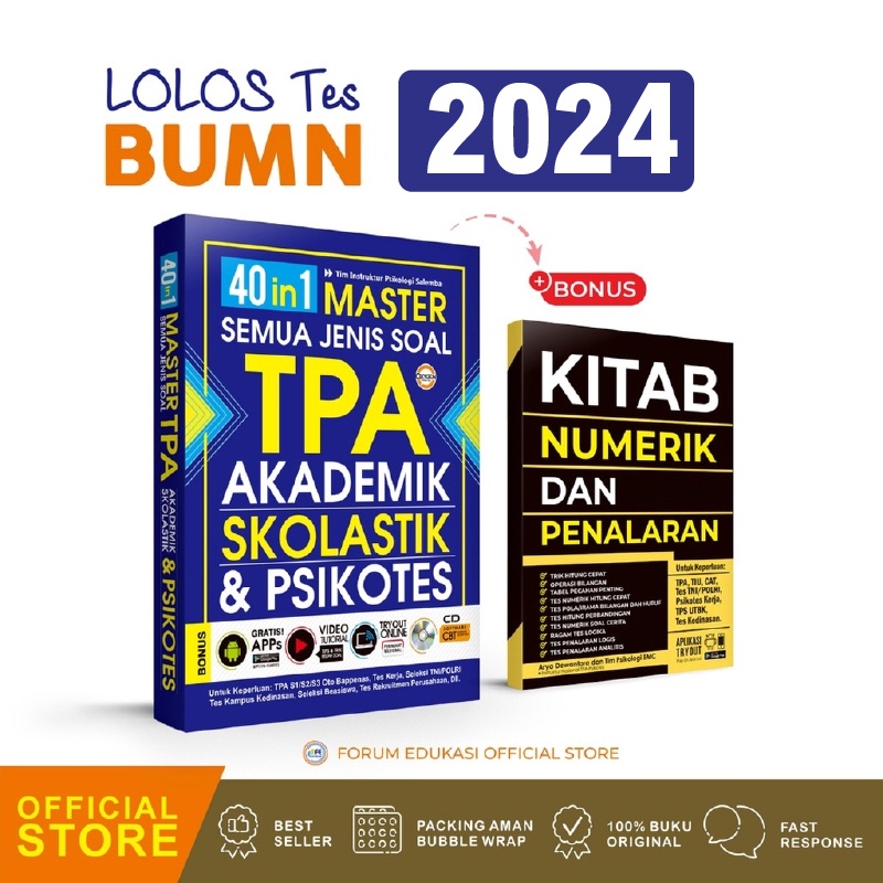 Jual Buku Tes BUMN 2024 Buku 40 In 1 Master Semua Jenis Soal TPA ...