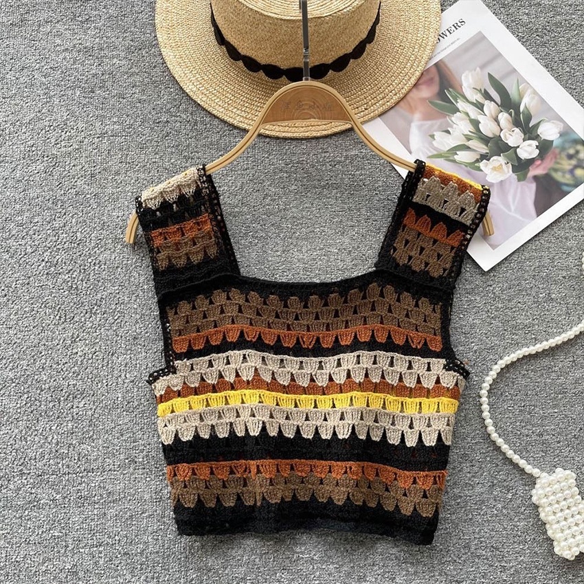 Jual Bohemian Knit Vest Crop Top Rajut Bali Summer Wear Tanktop Rajut ...