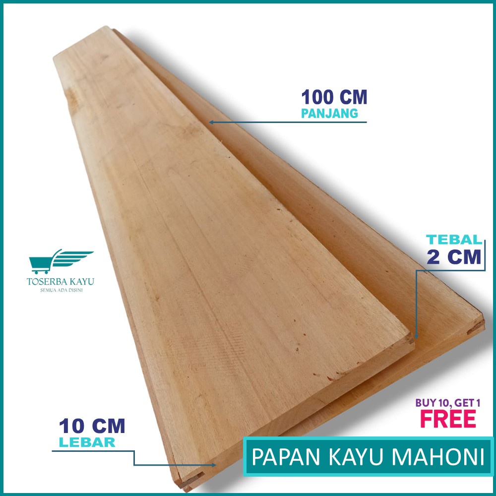 Jual Papan Kayu Mahoni Panjang 100cm Serut Halus Tebal Bahan Kursi Meja