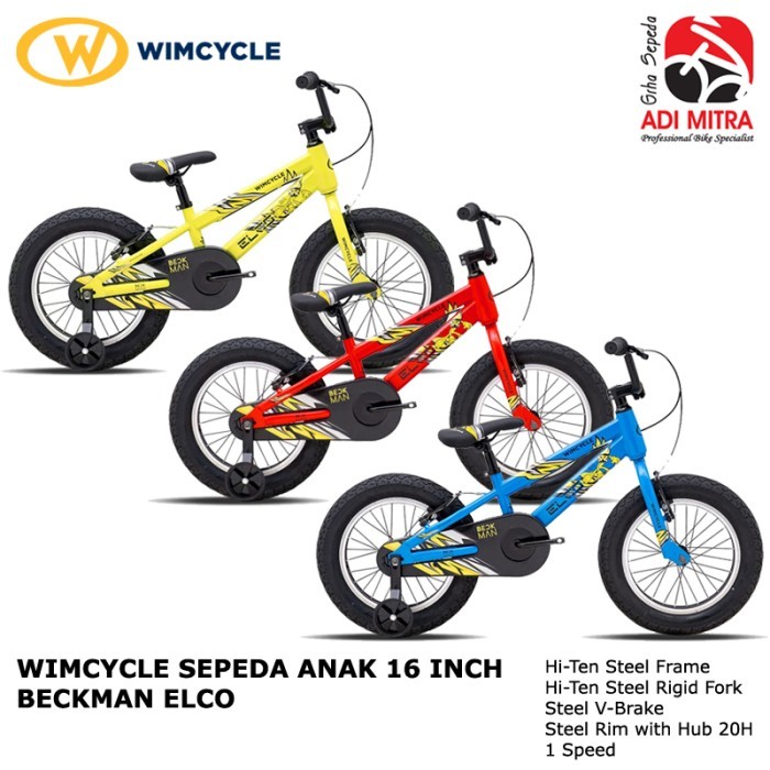 Jual Wimcycle Beckman Elco [16 Inch] Sepeda Anak BMX Dengan Roda Bantu ...
