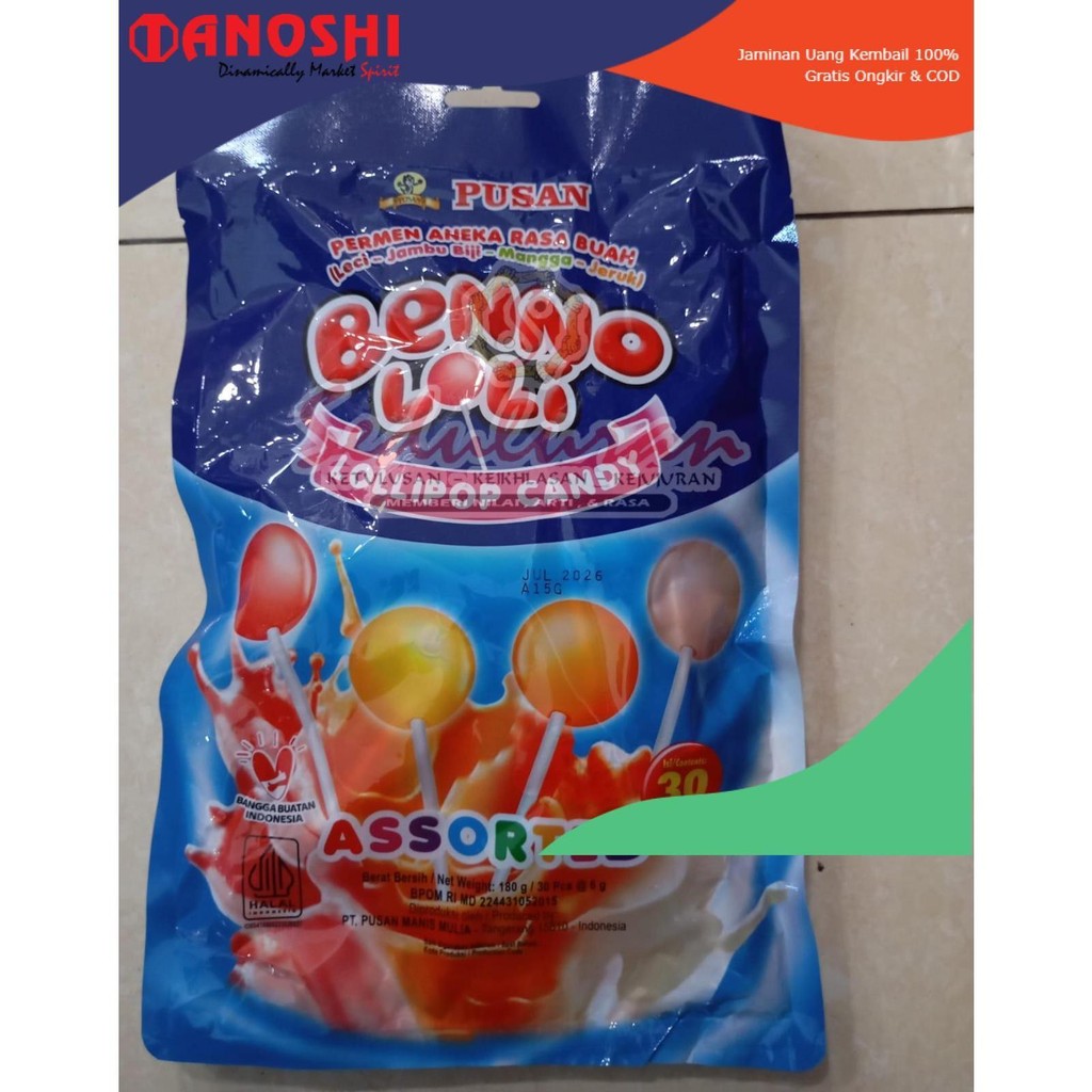 Jual PERMEN BENNO LOLIPOP ASSORTED-PERMEN LOLIPOP KEMASAN 1 BUNGKUS ...