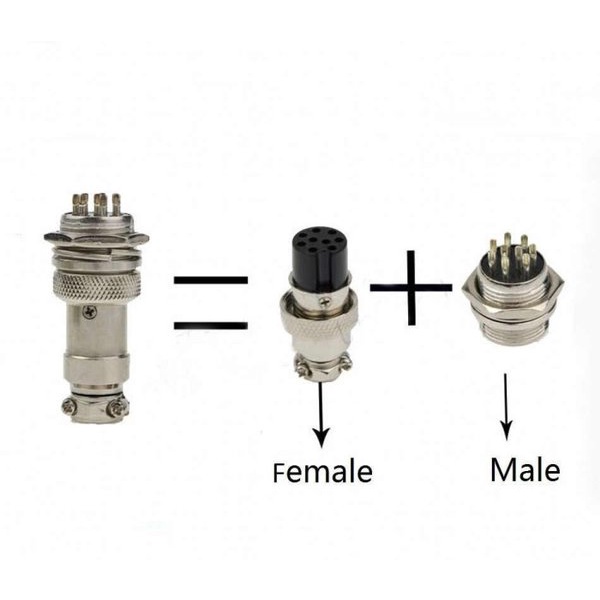 Jual Connector Jack Socket CB GX16 4p 4 Pin Kaki Male Female 1 Set ...