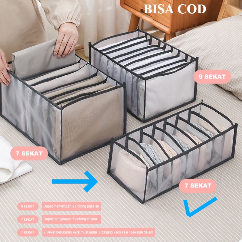 Jual 7 Sekat! Storage Box Underwear Baju Legging celana dalam / Sekat ...