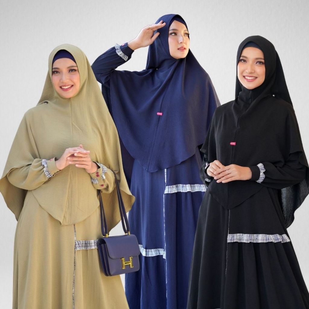 Jual Aulia Fashion Lumina Set Gamis Bahan Airflow Cringkle Varian Warna ...
