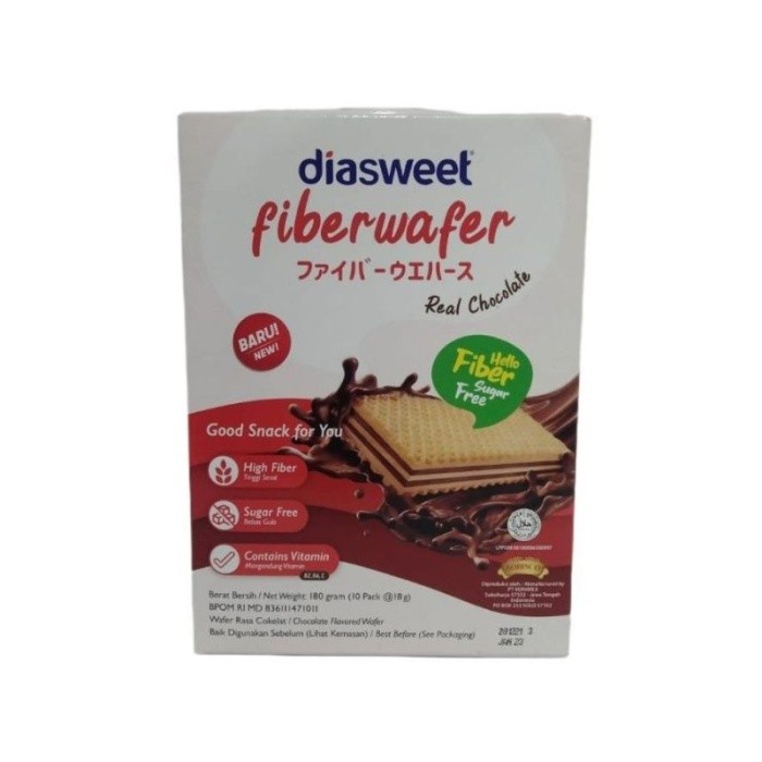 Jual Diasweet Fiberwafer Camilan Wafer Real Chocolate 180 g | Shopee ...
