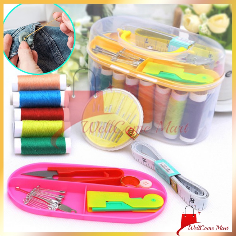 Jual Menjahit Baju Sewing Box / Alat Jahit Kotak Set Lengkap / Paket