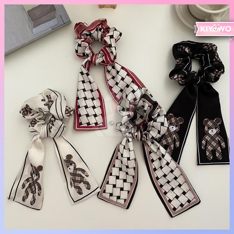 Jual KIYOWO Ikat Rambut Scarf Scrunchie Motif Pita Besar Gaya Fashion ...
