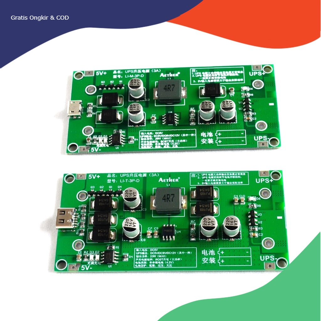 Jual UPS 15W 3A 18650 Lithium Battery Charger Module DC-DC Step Up ...