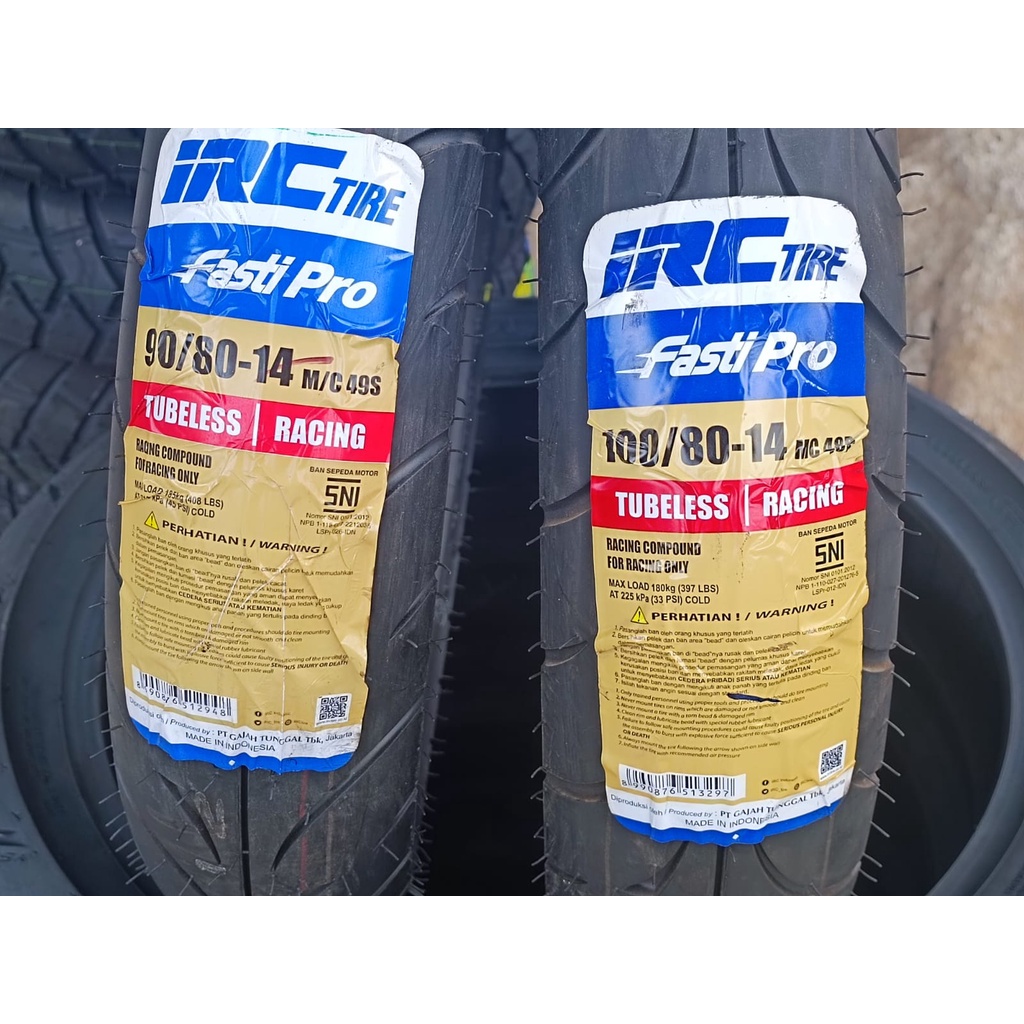 Jual ( PAKET 2 BAN -RING 14 ) FASTI PRO !! 90 80 14 & 100 80 14 IRC ...