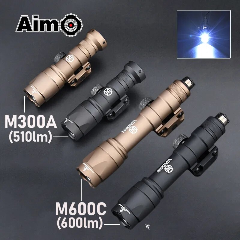 Kit Complet Laser OGL WADSN + Lampe De Poche SF M300/M600 + Interrupteur UNAXON - Pour Airsoft/chasse - Neuf