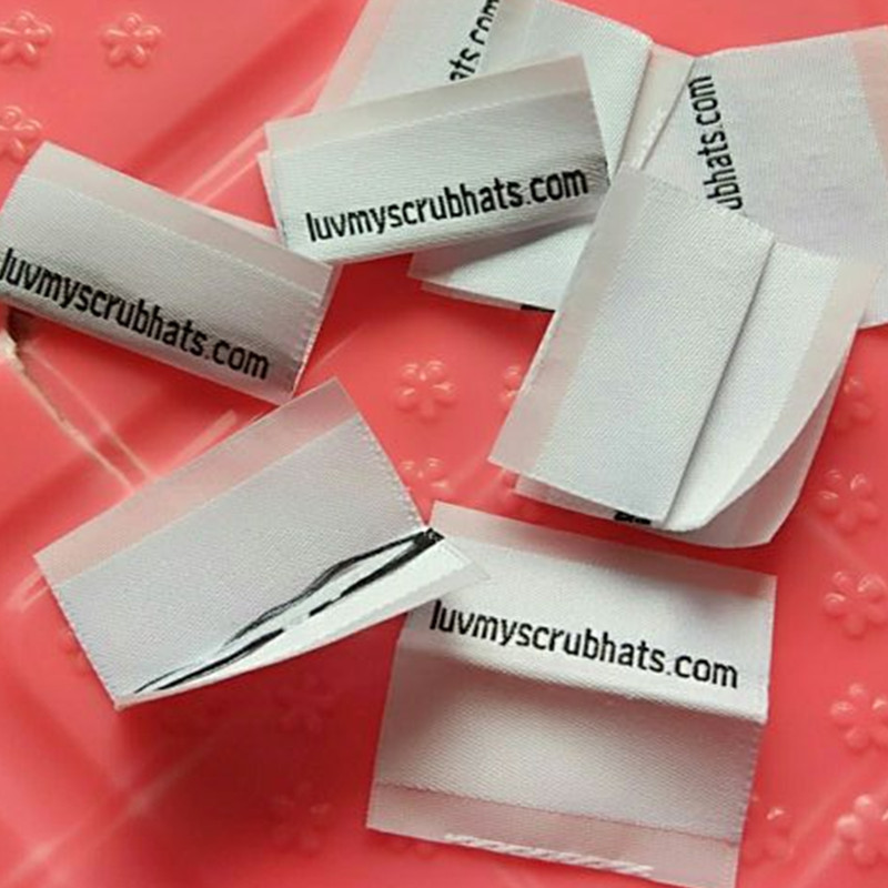 Jual 500PCS Custom center fold Polyester Garment Labels 4 * 4 cm Damask ...