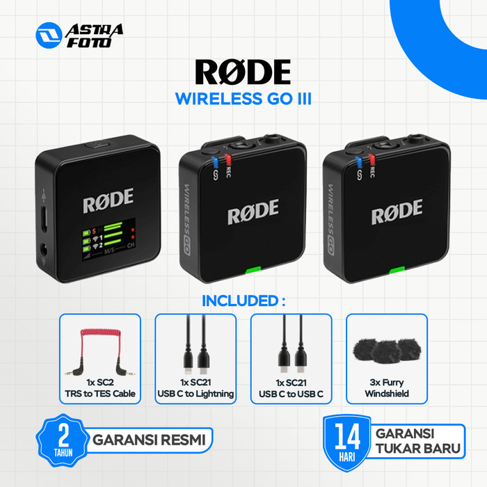 Jual RODE WIRELESS GO Gen 3 Dual Wireless Microphone Rode Wireless GO ...