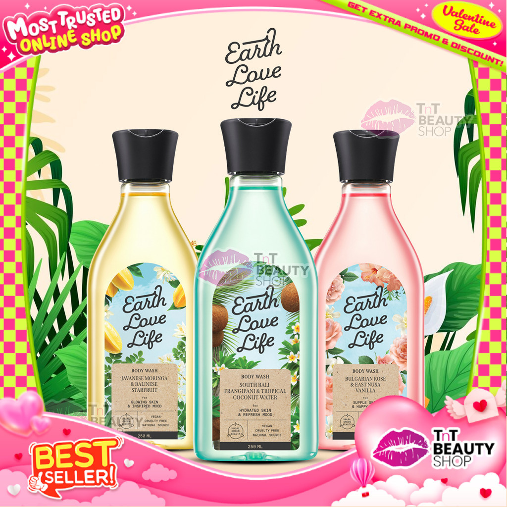 Jual Earth Love Life Body Wash 250ml Sabun Cair Wangi Sabun Mandi Mewah