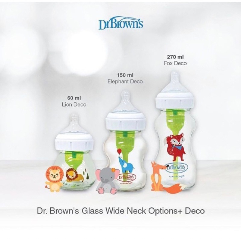 Jual DR BROWNS Dr.Brown's 2oz / 5oz / 9oz Glass Wide-Neck Options+ Deco ...