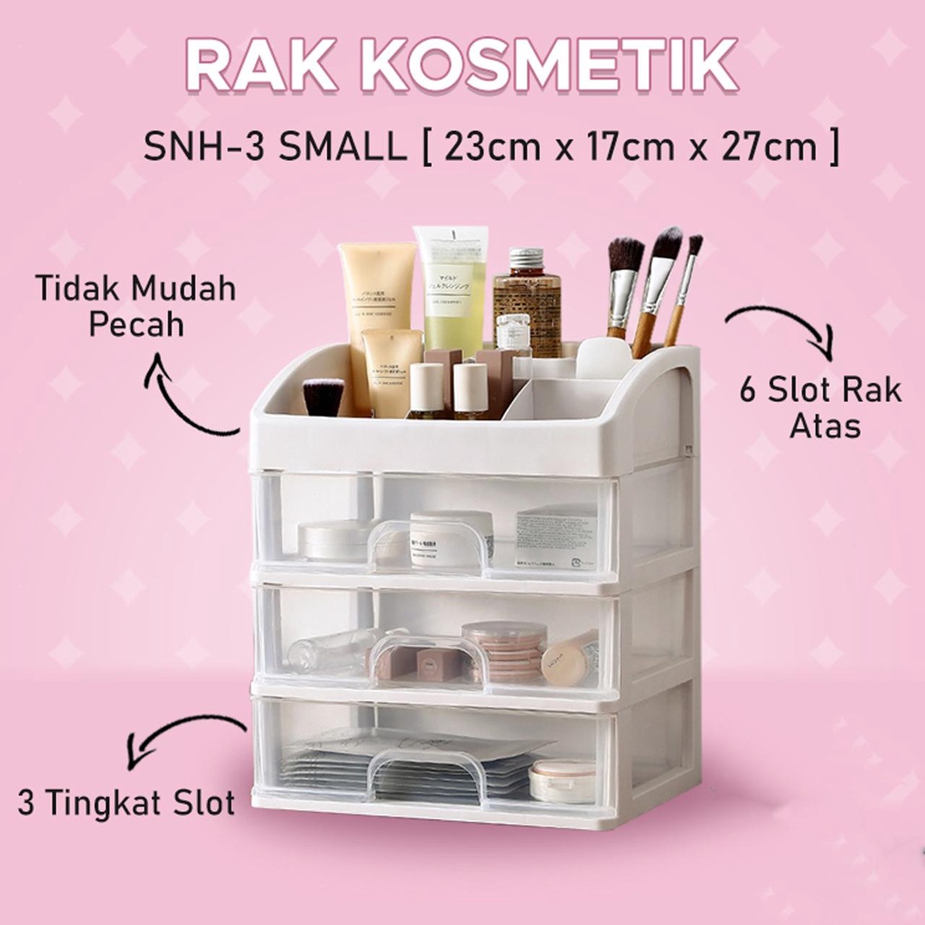 Jual ANP88 Rak Kosmetik Laci 3 Susun / Rak Tempat Kosmetik Plastik 3 ...