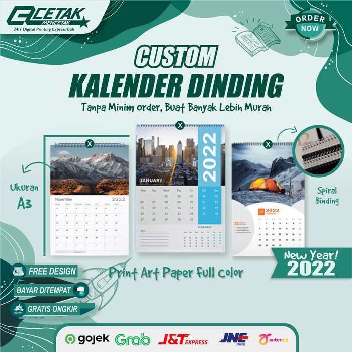 Jual Kalender Dinding A3 Bali Nasional Tahun 2022 Promo Custom Desain ...
