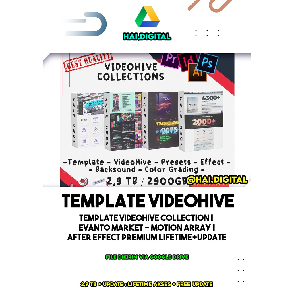 Jual TEMPLATE VIDEOHIVE COLLECTION EVANTO MARKET MOTION ARRAY