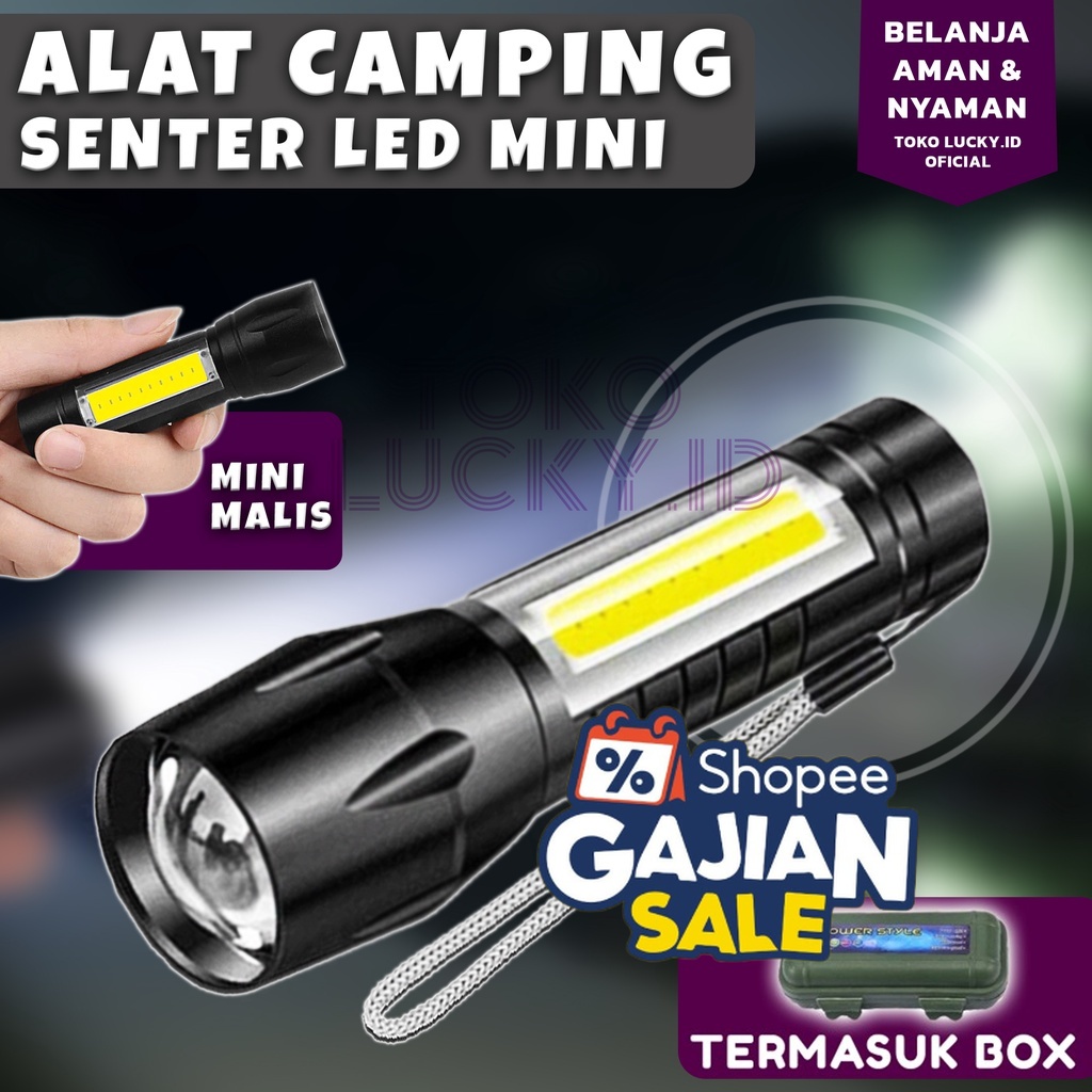 Jual Senter Mini Lumens Xpe Cob Rechargeable Free Box Shopee