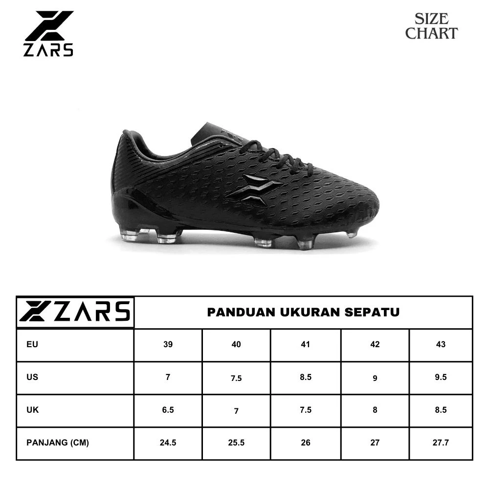 Zars Sepatu Sepak Bola Thorn Vortex Full Black - 4