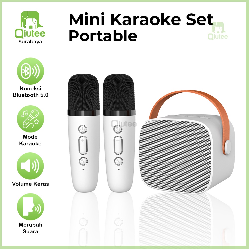 Jual 2 Mic Mini Speaker Bluetooth Karaoke Set Lengkap Speaker Bluetooth ...
