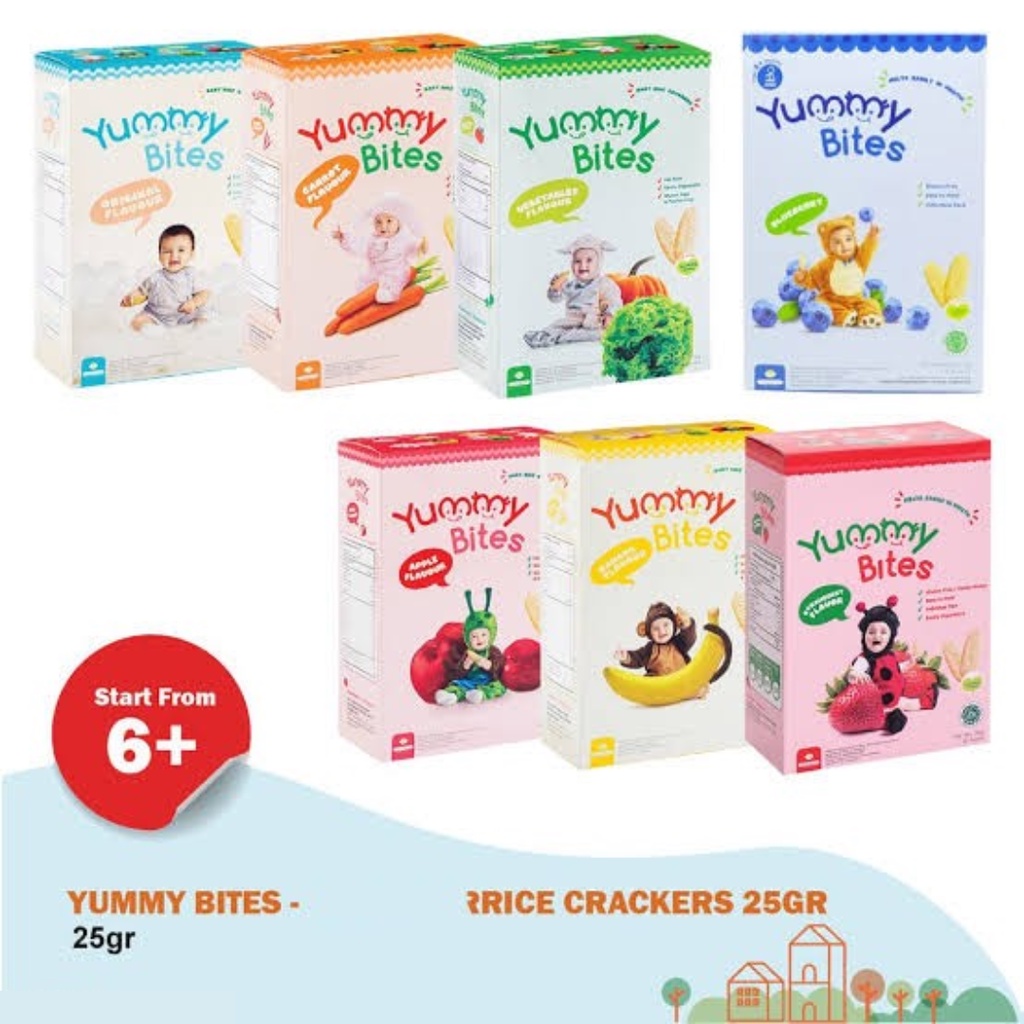 Jual Yummy Bites Rice Crackers 25g | Snack Bayi Mini Size 25g | Shopee ...