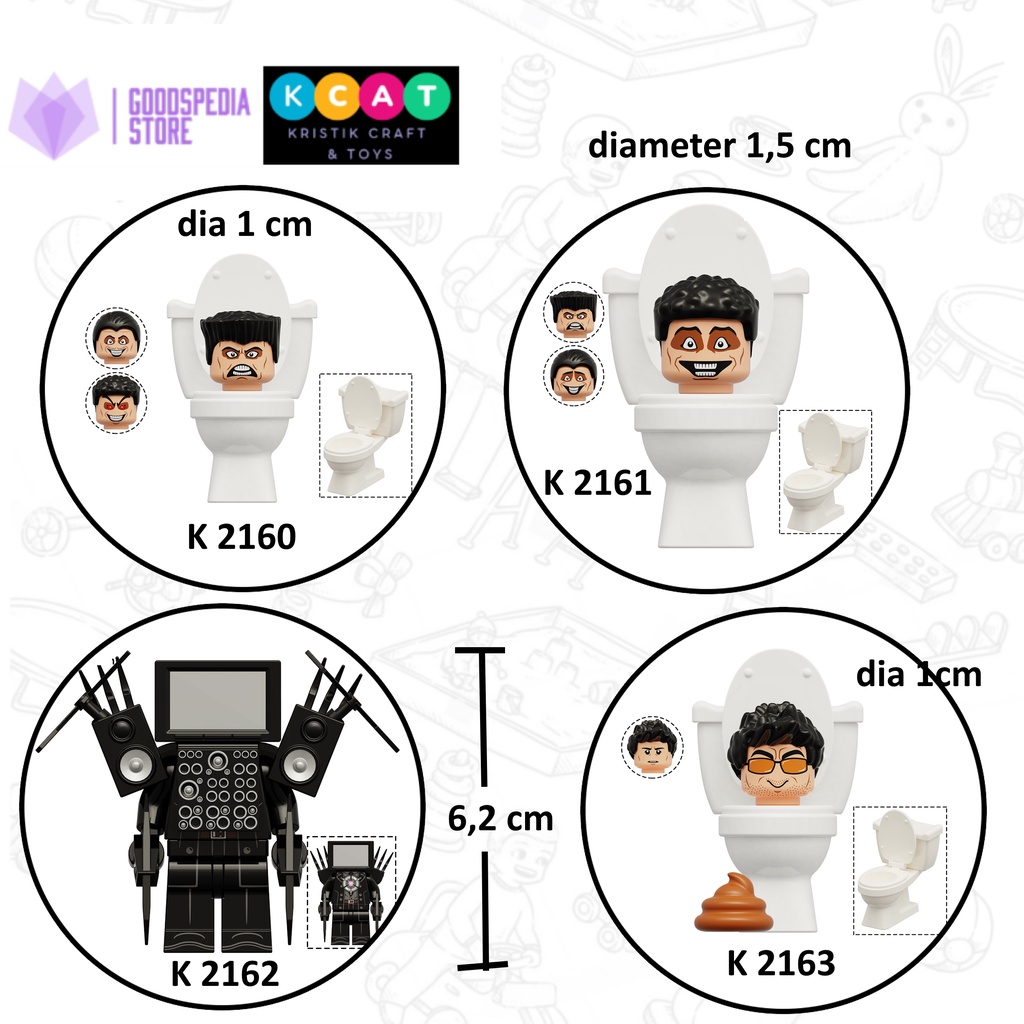 Jual Figure Mini balok susun Skibidi toilet KDL821 - Toilet man Titan ...
