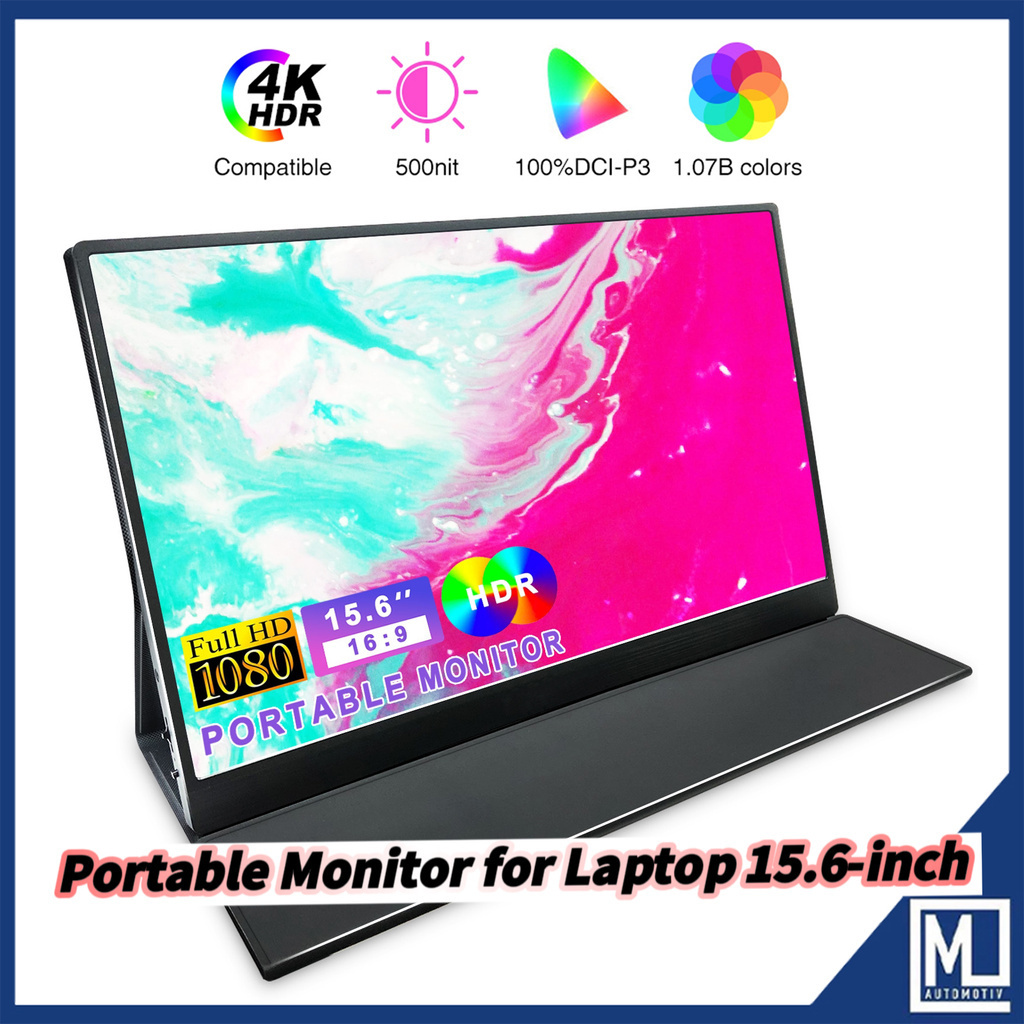 Jual Portable Monitor for Laptop 15.6'' 1920*1080P 4K FHD IPS Display