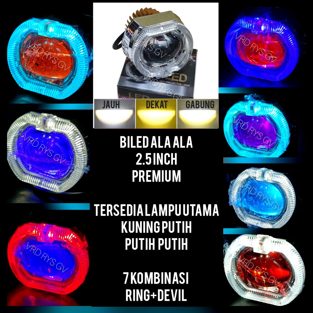 LAMPU LED UTAMA MOTOR BILED CUT OFF ALA ALA 2.5 INCI INCH RING DEVIL AC DC PREMIUM VARIASI MOTOR MOBIL