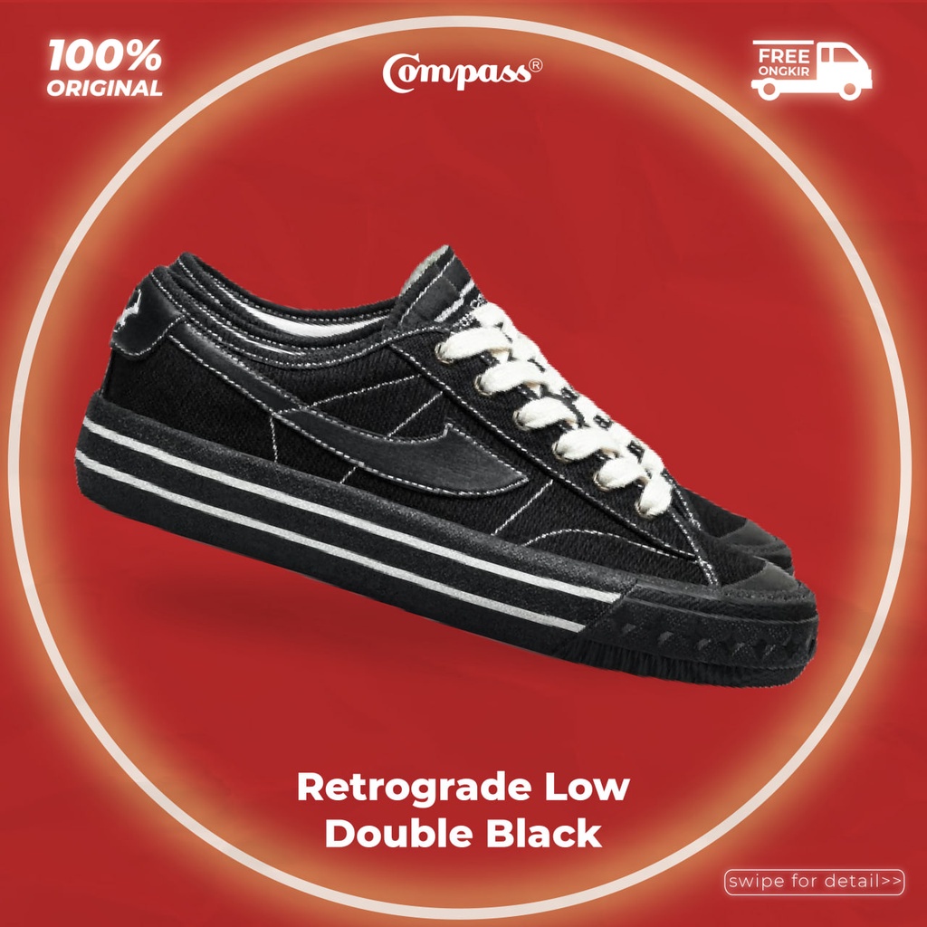 Jual [ORIGINAL] SEPATU COMPASS RETROGRADE LOW DOUBLE BLACK & BABY BLUE ...