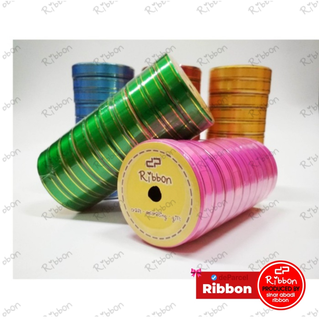 Jual Grosir Pita Kado Lis Emas 2cm Jepang 3 4 Plastik Ribbon Polos