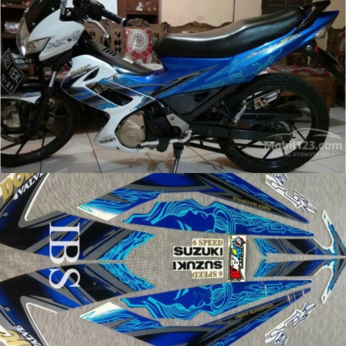 Jual STRIPING SATRIA F FU BIRU 2011 LIS ORI POLET LIS BODY | Shopee ...