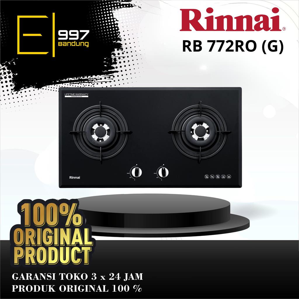 Jual RINNAI Kompor Gas Tanam RB 772RO (G) / RB 772 RO (G) Black Glass ...