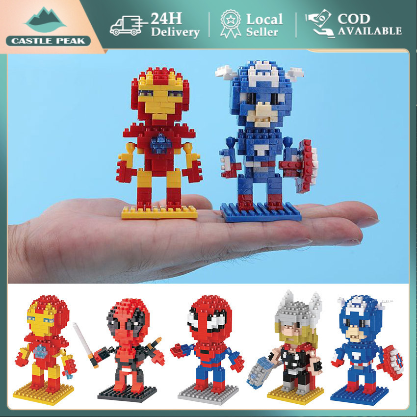 Jual Mini Nano Block Avengers, Ironman, Batman, Spider-Man, Captain ...