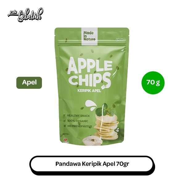 Jual Pandawa Keripik Buah Apel 70gr Dried Apple Fruit Chips Tanpa