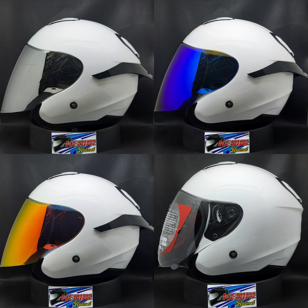 Jual Helm Kece Kekinian Helm KYT KYOTO R solid polos half face putih