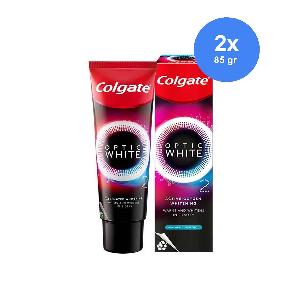 Jual Colgate Optic White O2 85g Aromatic Menthol - Pasta Gigi Pemutih x ...
