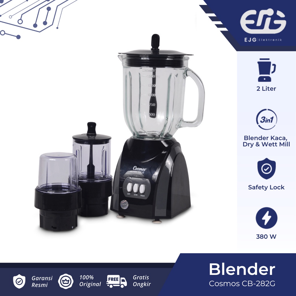 Jual Blender COSMOS JUMBO Plastik/kaca 2L - 3 IN 1 - CB 282 P/G ...