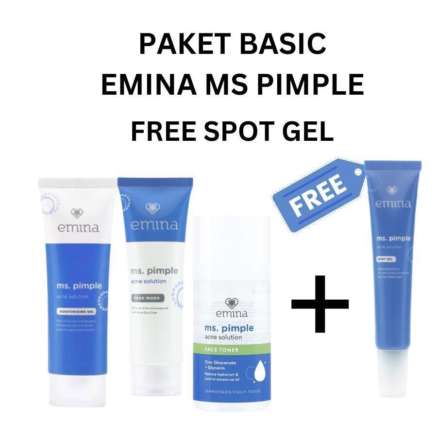 Jual CM PAKET EMINA MS PIMPLE FREE SPOT GEL ( Emina Ms Pimple Face Wash