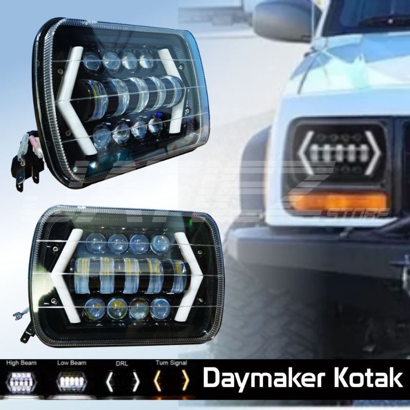 Jual LAMPU LED DAYMAKER KOTAK 7INCH 90WATT FEROZA L300 JEEP TAFT KATANA ...