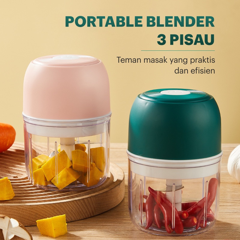 Jual Blender Portable Mini 250 Ml Elektrik USB Chopper Alat Pemotong ...