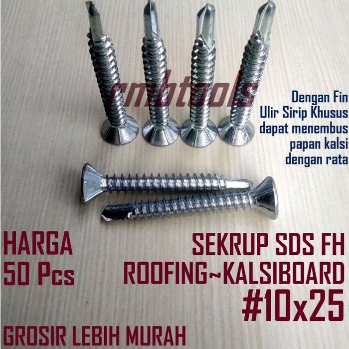 Jual 10x25 SEKRUP GRC SDS KALSIBOARD LIST PLANG / SEKRUP ROOFING BAJA ...