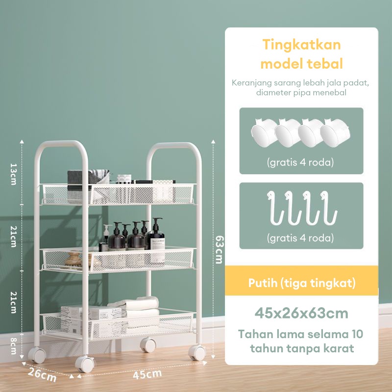 Jual Rak Troli Susun Rak Roda Rak Lantai Beroda Rak Ruang Tamu Rak ...