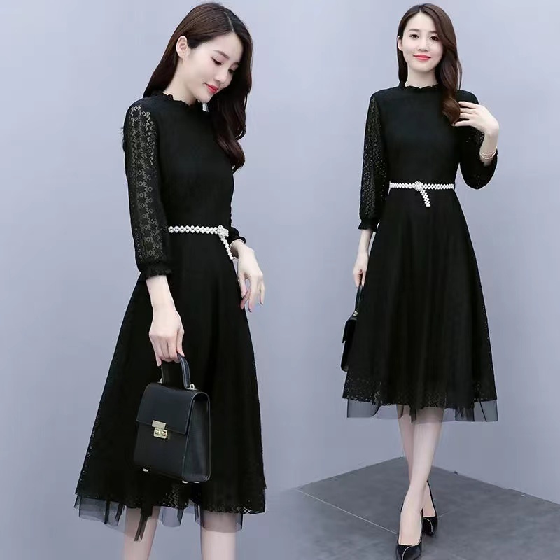 Jual FANMU Gaun renda baru/rok A-line sambungan jaring pelangsing ...