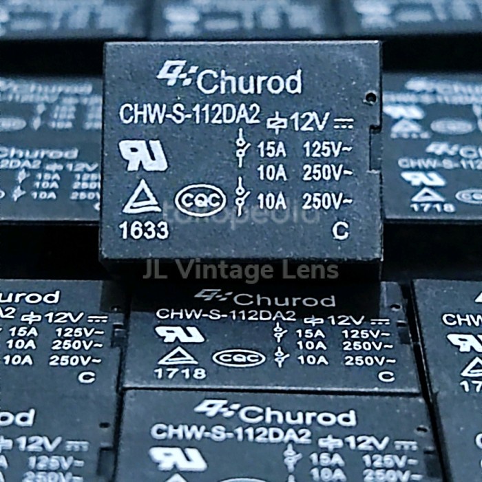 5 Relè Di Potenza CHUROD A1-V-112DA - 12VDC, 4 Pin, 5A 250V - Nuovi