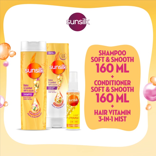 Jual Sunsilk Shampoo Softandsmooth 160ml Conditioner Softandsmooth 160 Ml Vitamin Hair Mist 40ml 4811