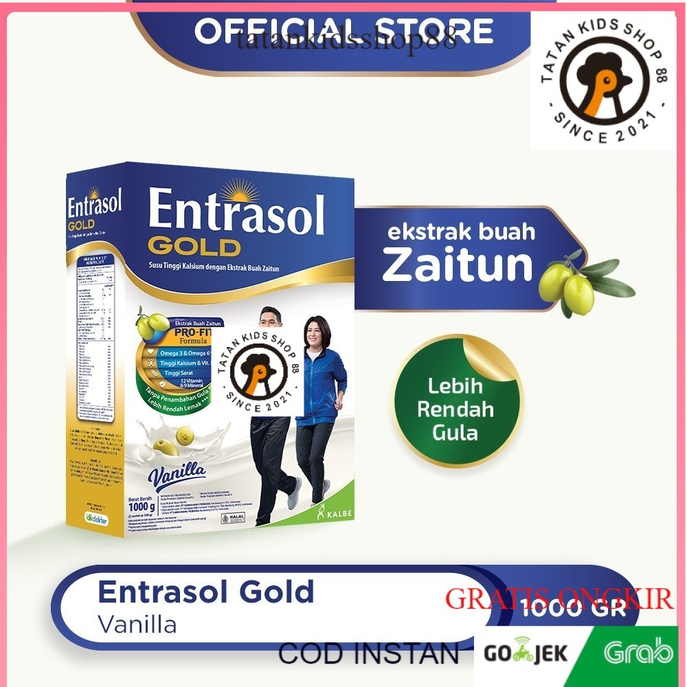Jual Entrasol Gold 1000gr Rasa Vanilla Susu Menjaga Kesehatan Tulang ...